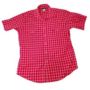 Wrangler Men's Short Sleeve Shirt Western‎ Cowboy Pearl Snap Plaid Size Large